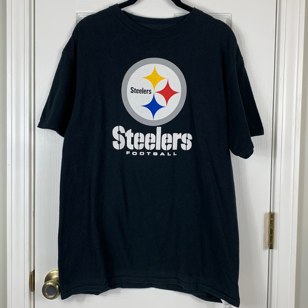 NFL Team Apparel black Pittsburgh Steelers short sleeved tee shirt size medium